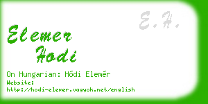 elemer hodi business card