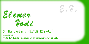 elemer hodi business card